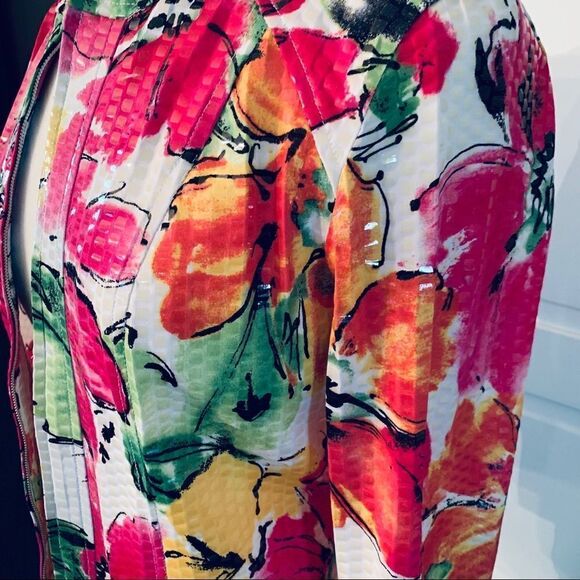 Ny Collection shimmering floral Collarless Blazer - Picture 2 of 8